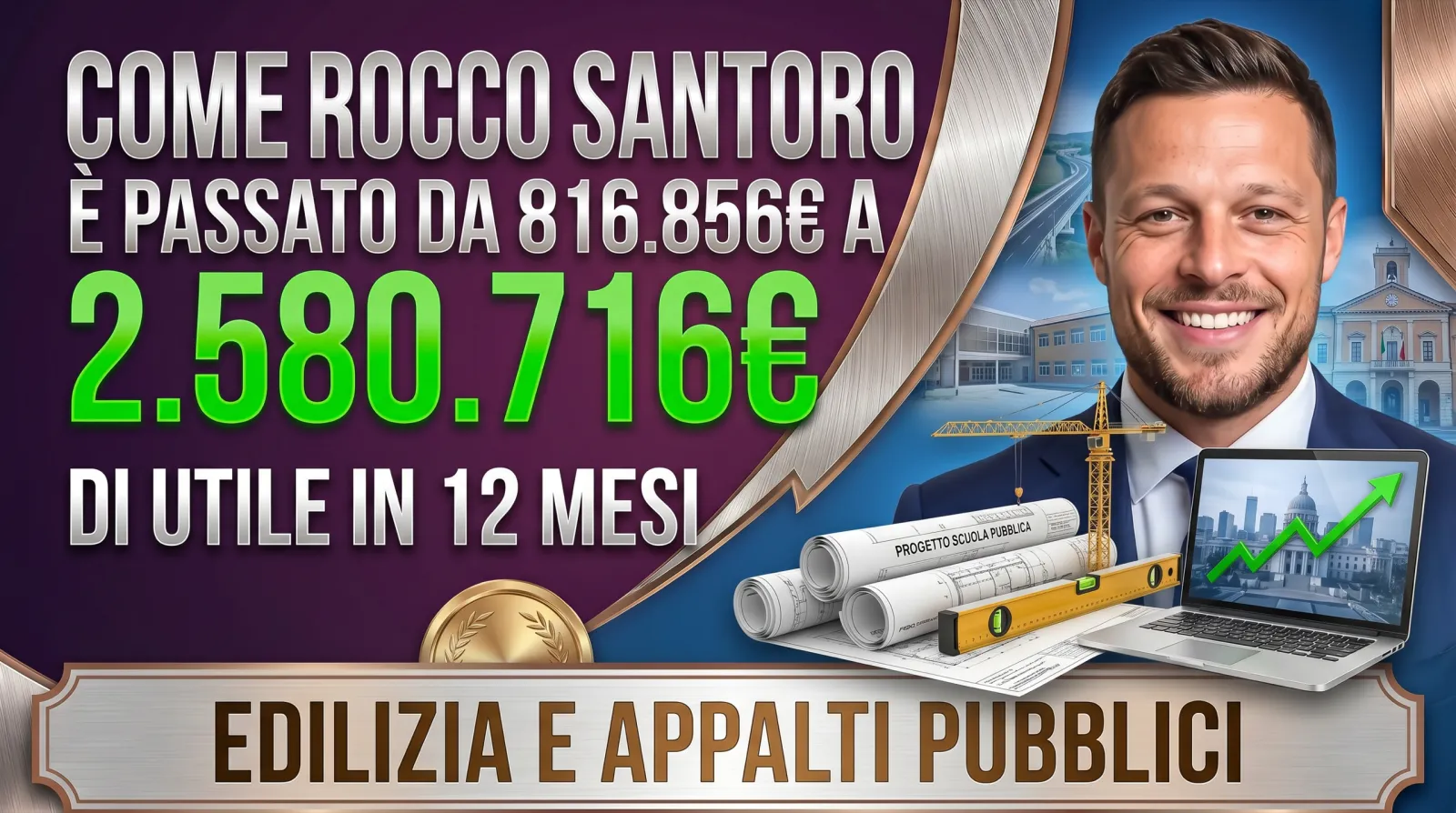 Utile x3 in 12 mesi: Rocco lascia il cantiere e fa impresa