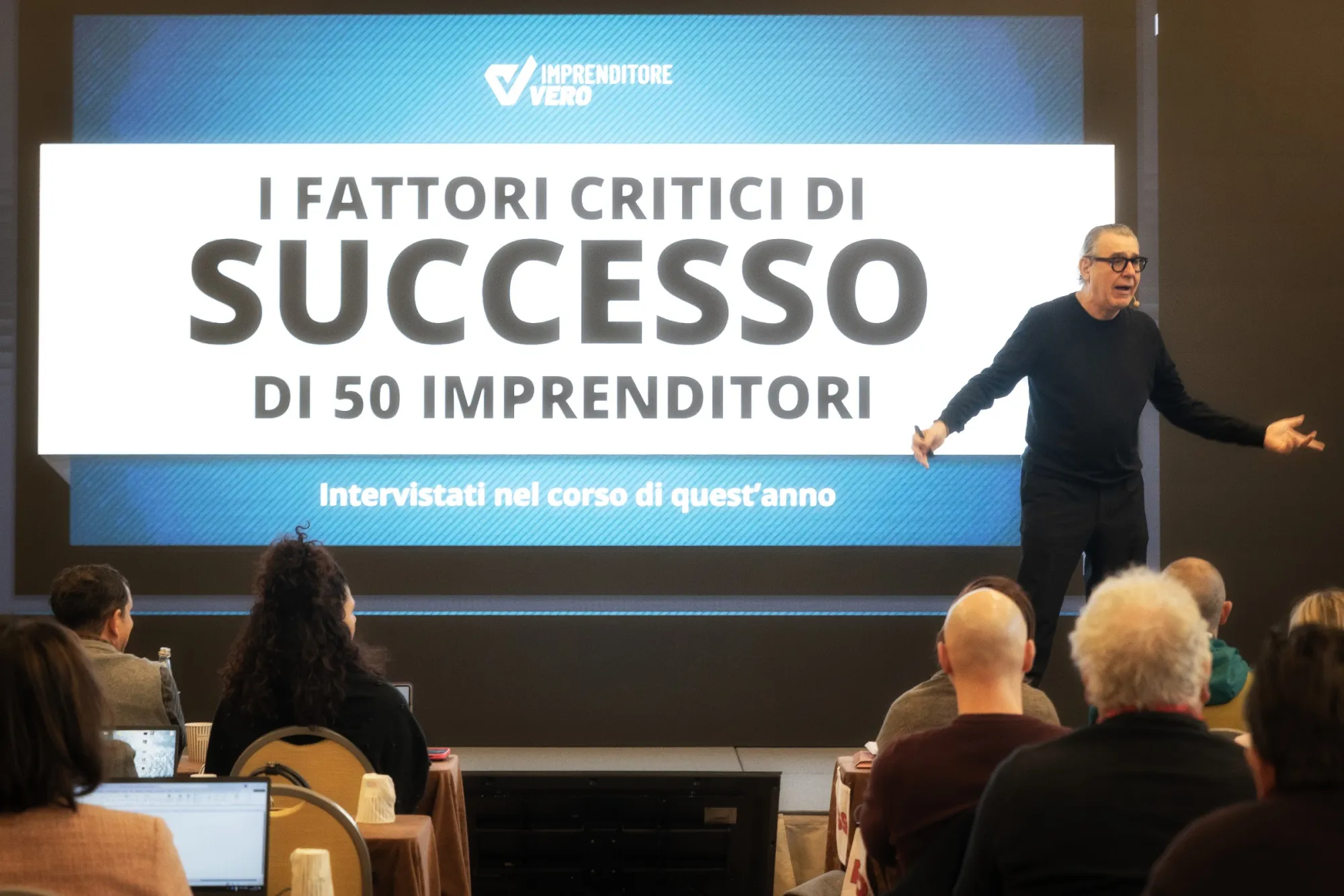 Mirco Gasparotto sul palco del workshop di Imprenditore Vero